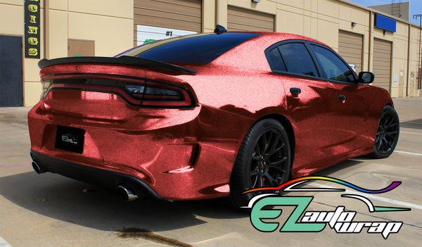 Chrome Glitter Red Vinyl Wrap