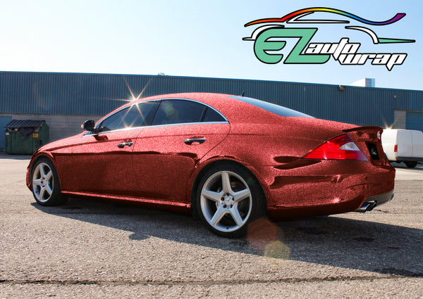 Chrome Glitter Red Vinyl Wrap