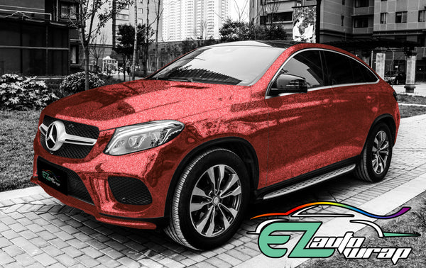 Chrome Glitter Red Vinyl Wrap