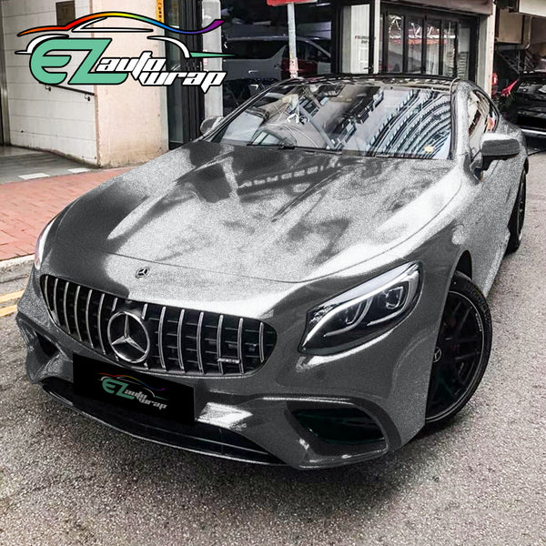 Chrome Glitter Silver Vinyl Wrap