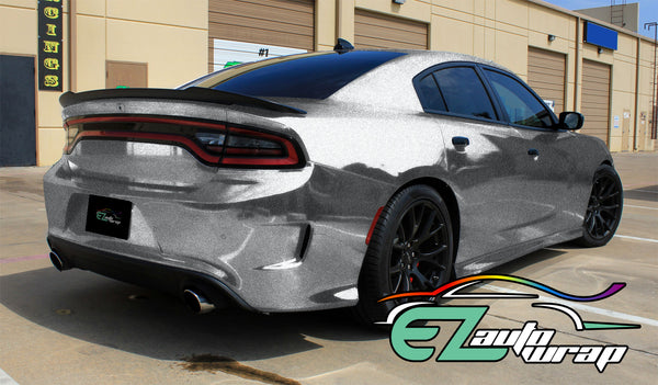 Chrome Glitter Silver Vinyl Wrap