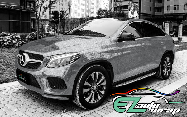 Chrome Glitter Silver Vinyl Wrap