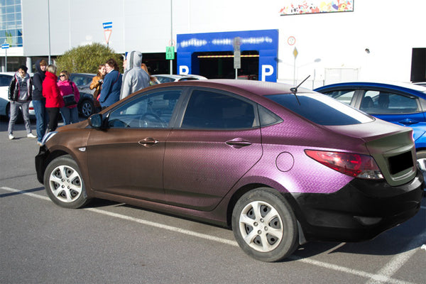 Chameleon Mosaic Purple Gold Color Shift Vinyl Wrap