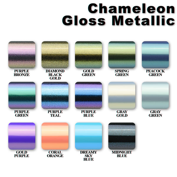 2pcs 5"x10" Chameleon Gloss Metallic Color Shift Chevy Emblem Bowtie Overlay Vinyl Wrap