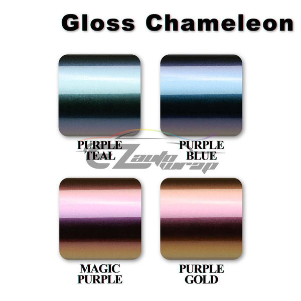 6pcs 4"x6" Chameleon Gloss Color Shift GMC Emblem Overlay Vinyl Wrap