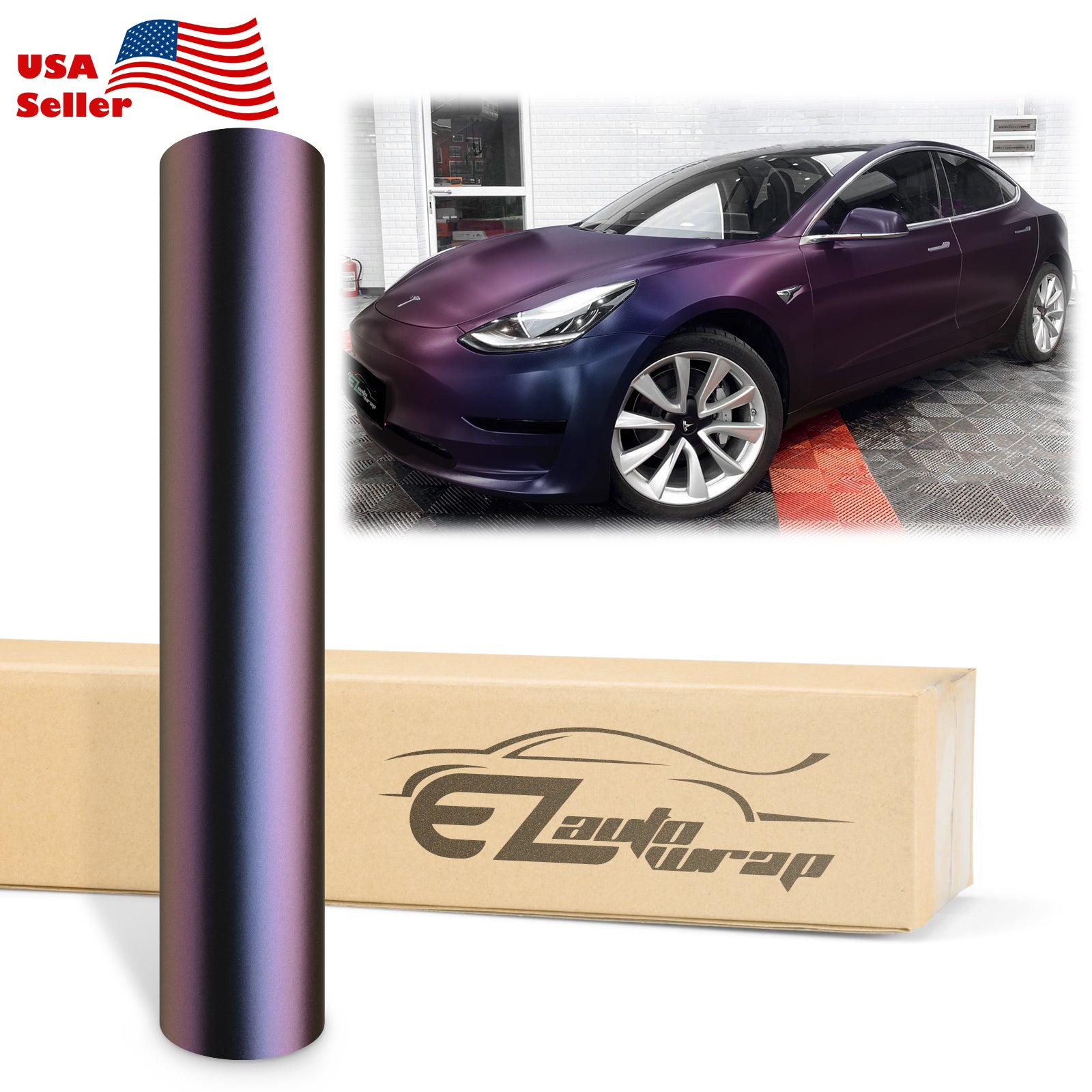 Chameleon Matte Purple Blue Vinyl Wrap