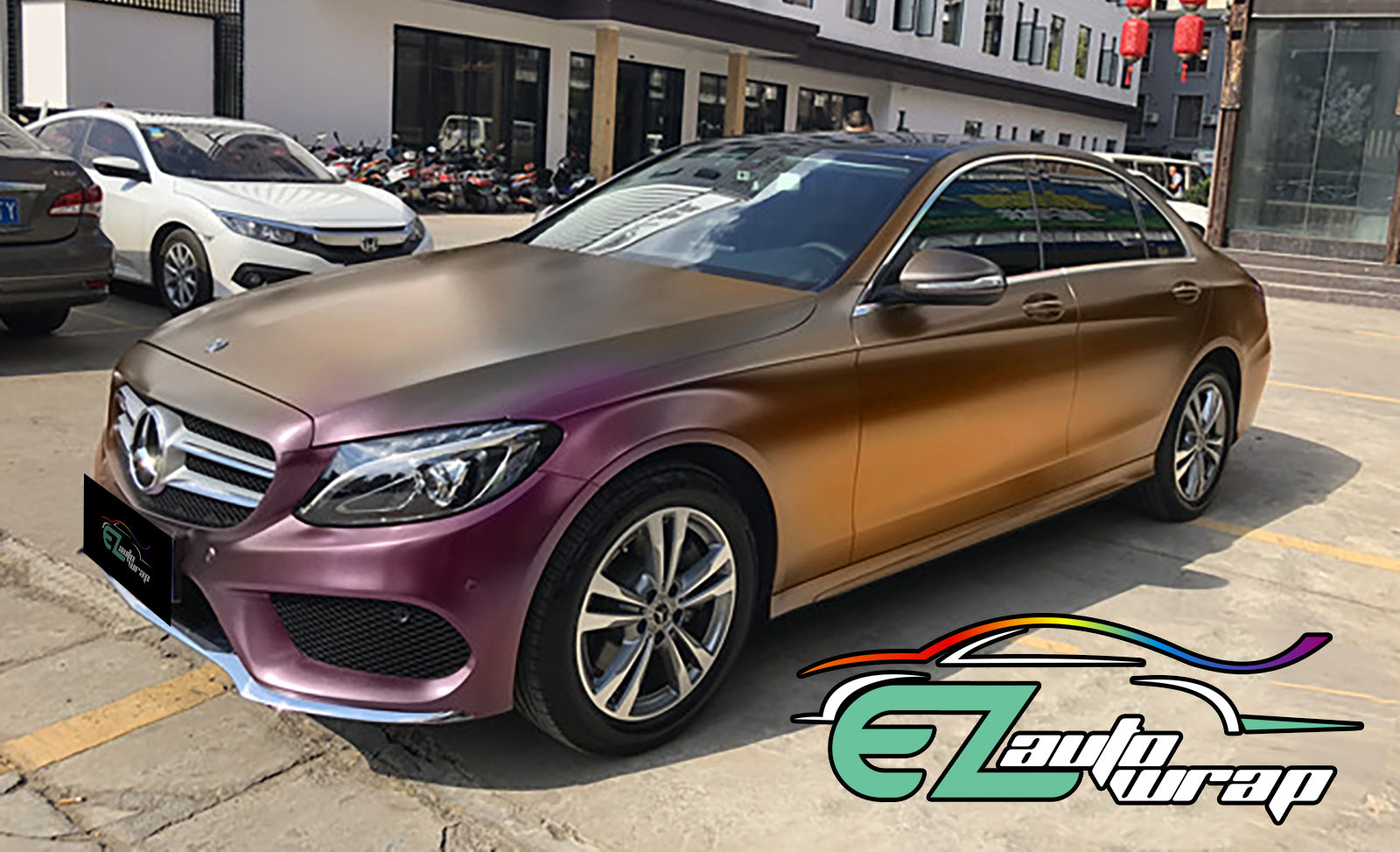thumbnail image 2 of 60\"x72\" (5FTx6FT) Red Gold Galaxy Dust Gloss Chameleon Metallic Color Shift Color Change Vinyl Wrap Auto Sticker Decal Film Sheet Bubble Free Air Release Technology With Tool Kit 2 of 13