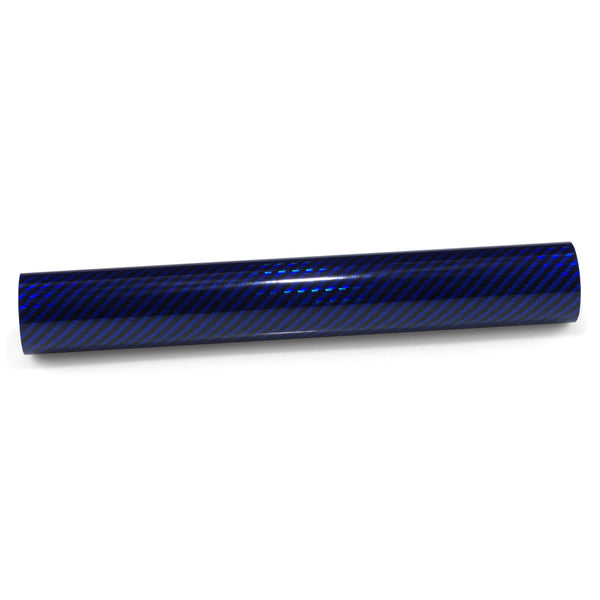 Holographic 2D Carbon Fiber Textured Blue Rainbow Vinyl Wrap