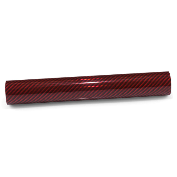 Holographic 2D Carbon Fiber Textured Red Rainbow Vinyl Wrap