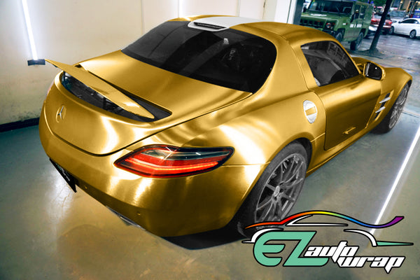 Chrome Brushed Aluminum Gold Vinyl Wrap