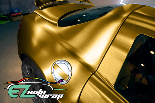 Chrome Brushed Aluminum Gold Vinyl Wrap