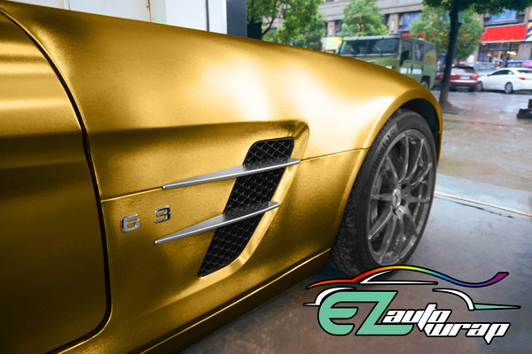 Chrome Brushed Aluminum Gold Vinyl Wrap