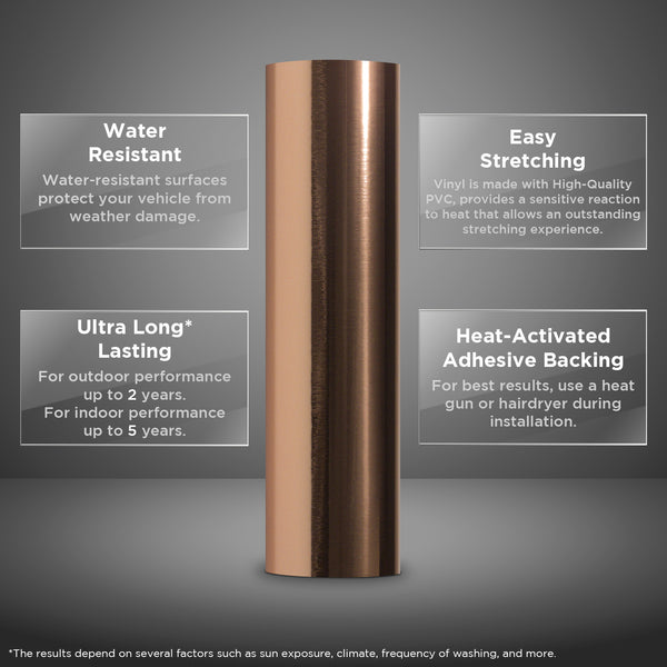 Chrome Brushed Aluminum Rose Gold Vinyl Wrap