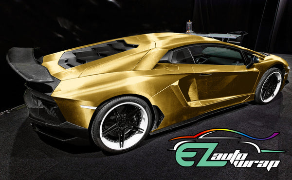 Chrome 3D Carbon Fiber Gold Vinyl Wrap