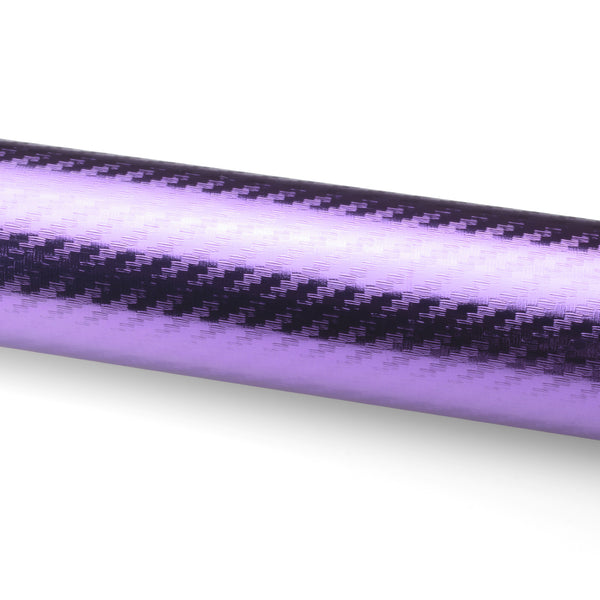 Chrome 3D Carbon Fiber Purple Vinyl Wrap