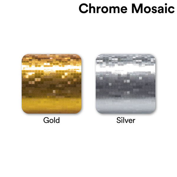 Chrome Mosaic Silver Vinyl Wrap