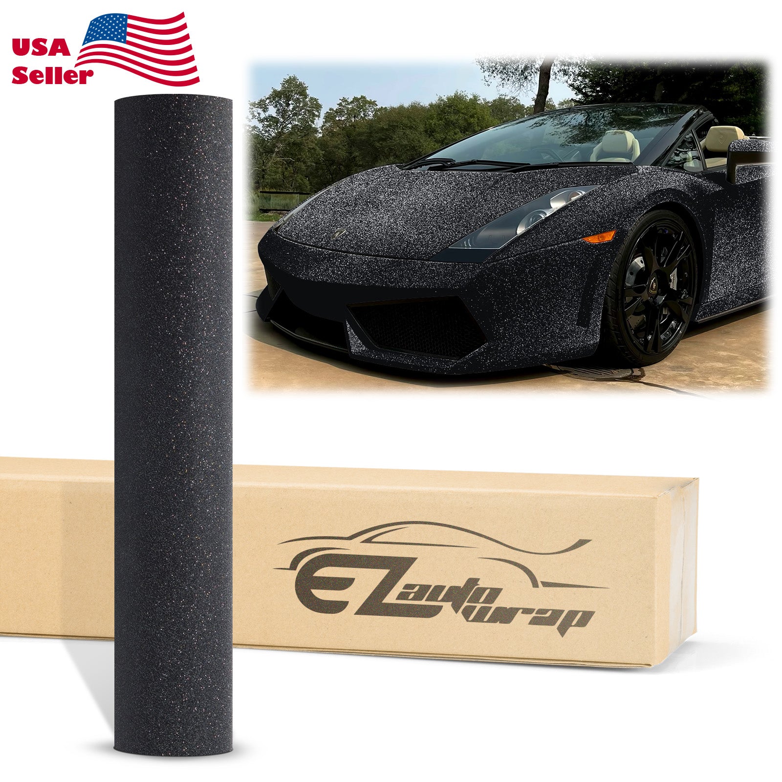 Ultra Diamond Glitter Matte Flat Black Vinyl Wrap – EzAuto Wrap