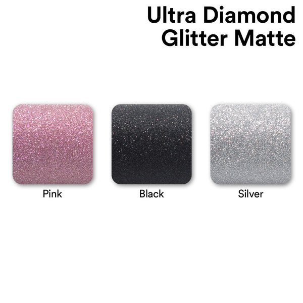 Ultra Diamond Glitter Matte Flat Silver Vinyl Wrap
