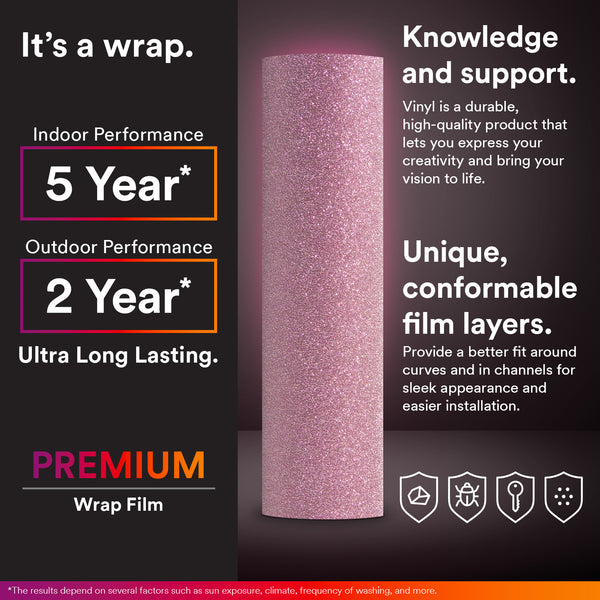 Ultra Diamond Glitter Matte Flat Pink Vinyl Wrap