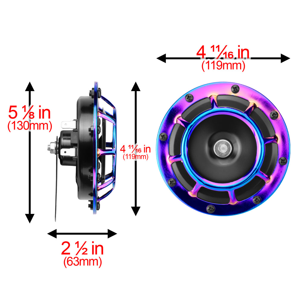 Electric Compact Car Horn Super Loud Blast Tone Grill Mount 12V