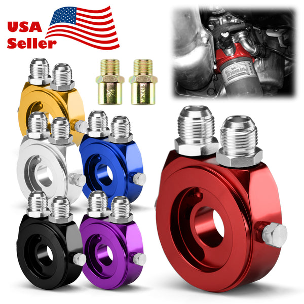 Engine Oil Filter Cooler Adapter (Black / Blue / Gold / Purple / Red / Silver)
