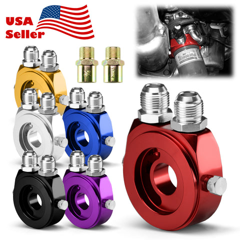 Engine Oil Filter Cooler Adapter (Black / Blue / Gold / Purple / Red / Silver)
