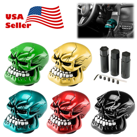 Universal Manual Wicked Skull Shift Knob (Black / Green / Red / Teal / Yellow)