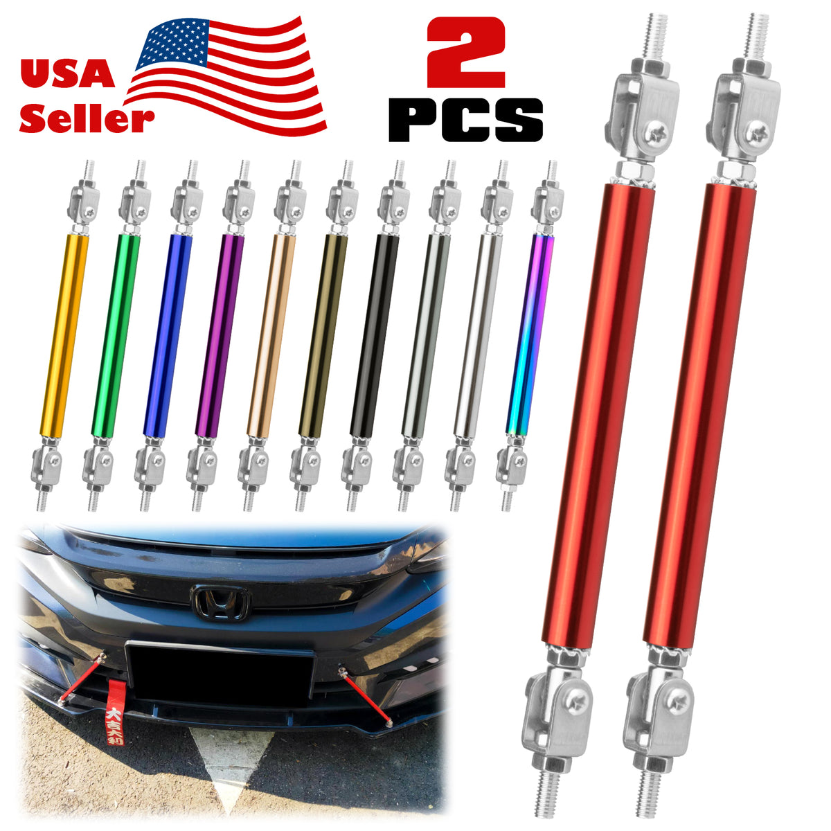 Red Splitter Rods Universal Adjustable Bumper Splitter Rod – EzAuto Wrap