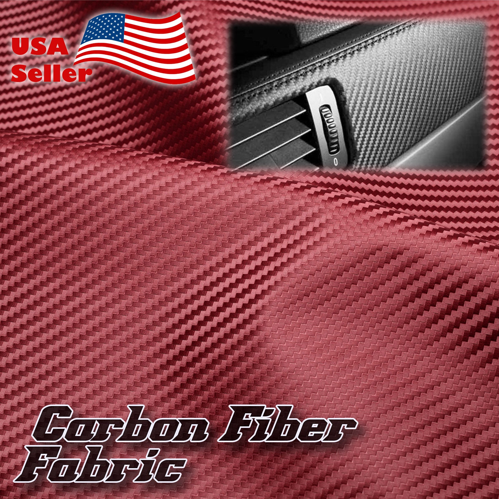 Fabric Carbon Fiber Red Cloth 54" Wide Plain Weave – EzAuto Wrap