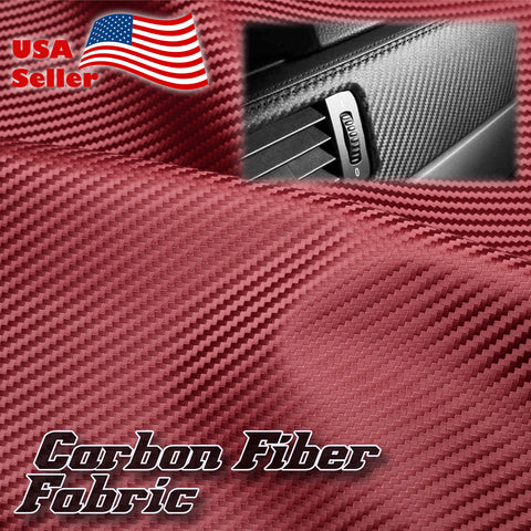 Fabric Carbon Fiber Red Cloth Marine Vinyl 54" Wide Plain Weave Upholstery