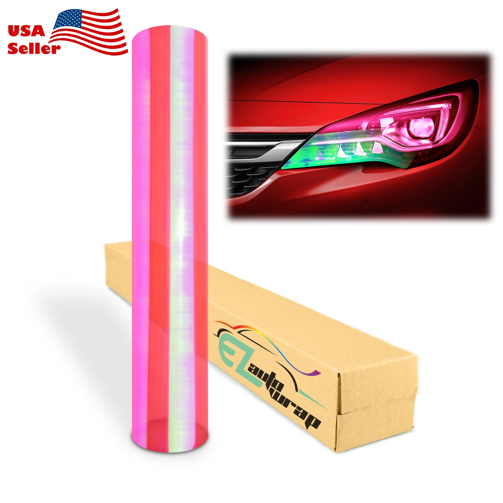 Extra Wide Chameleon Neo Pearl Pink Taillight Headlight Tint Film