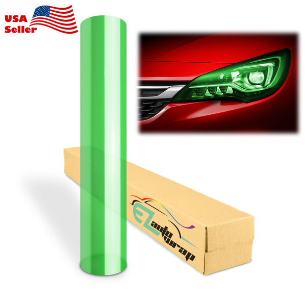 Extra Wide Glossy Taillight Headlight Green Tint Film