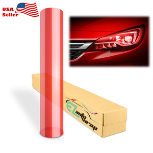 Extra Wide Glossy Taillight Headlight Red Tint Film