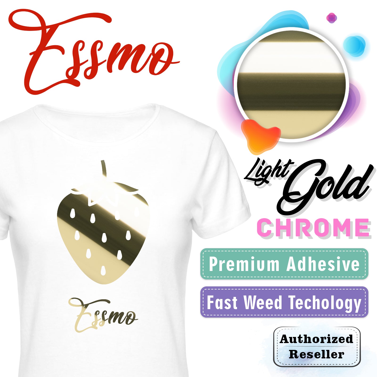ESSMO™ Lightning Gold Chrome Heat Transfer Vinyl HTV DS05