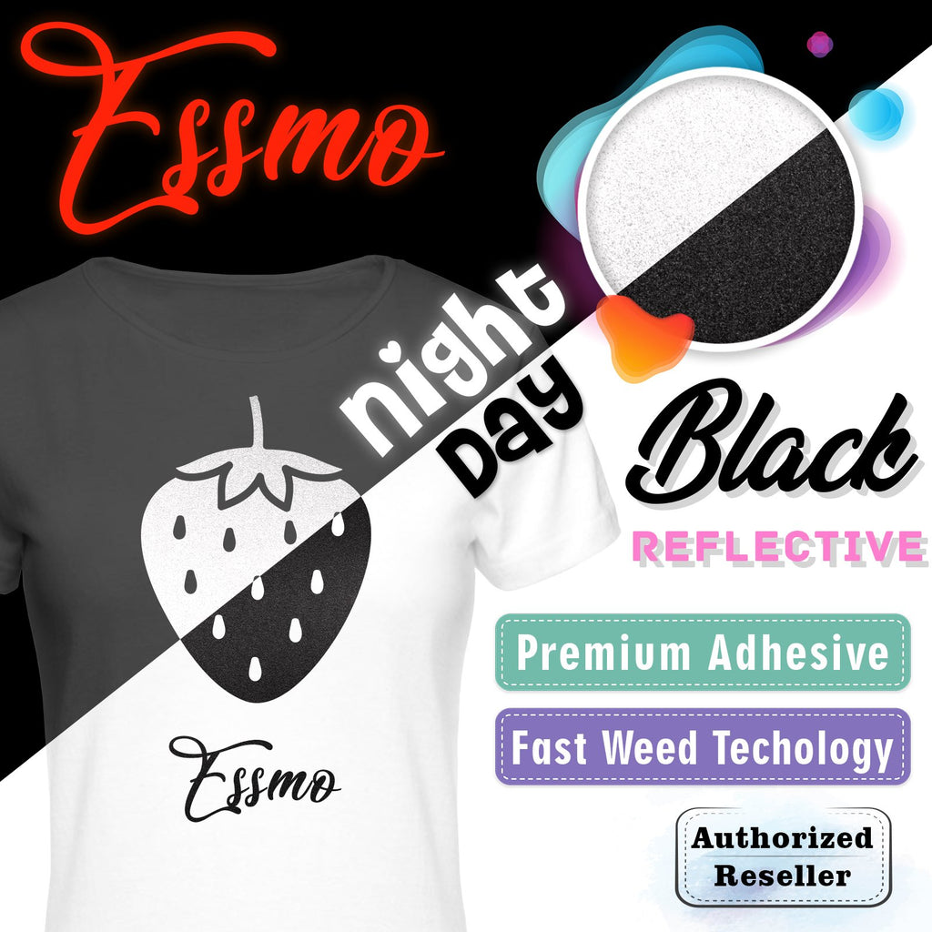 ESSMO™ Black / Silver Reflective Heat Transfer Vinyl HTV RT02 – EzAuto Wrap