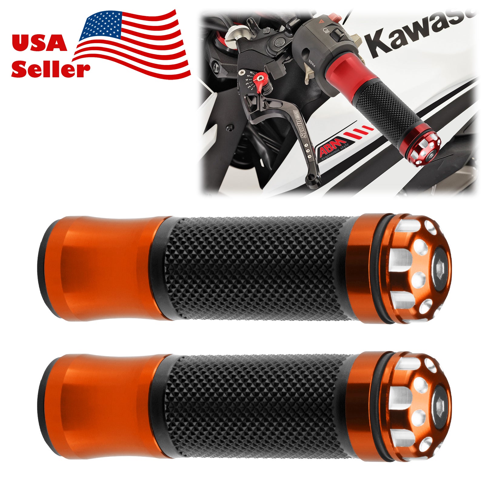 Motorcycle Hand Grips Rubber 7/8