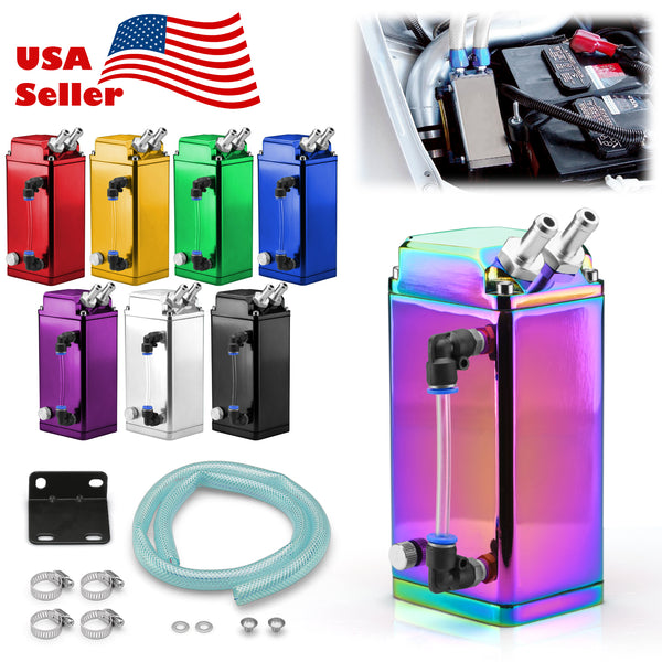 Billet Aluminum Square Engine Oil Catch Tank #02 (Black / Blue / Gold / Green / Neo Chrome / Purple / Red / Silver)