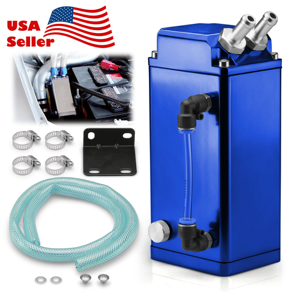 Billet Aluminum Square Engine Oil Catch Tank #02 (Black / Blue / Gold / Green / Neo Chrome / Purple / Red / Silver)
