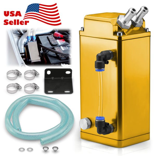 Billet Aluminum Square Engine Oil Catch Tank #02 (Black / Blue / Gold / Green / Neo Chrome / Purple / Red / Silver)