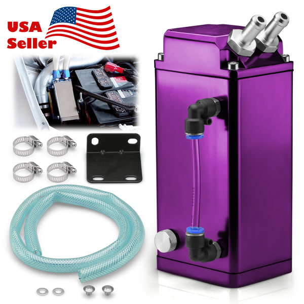 Billet Aluminum Square Engine Oil Catch Tank #02 (Black / Blue / Gold / Green / Neo Chrome / Purple / Red / Silver)
