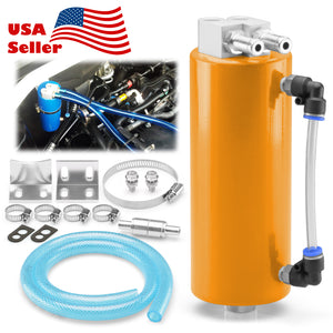 Billet Aluminum High Capacity Engine Oil Catch Tank #01 (Black / Blue / Gold / Purple / Red / Silver)