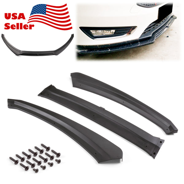 3pcs Front Bumper Lip for Ford Focus 2015-2018 PC-89662 (Carbon Fiber Textured Black / Gloss Black / Matte Black)