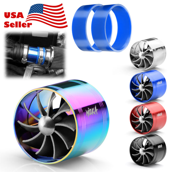 Turbine Air Intake Single Fan System 2.5"-3.0" (Black / Blue / Neo Chrome / Red / Silver)