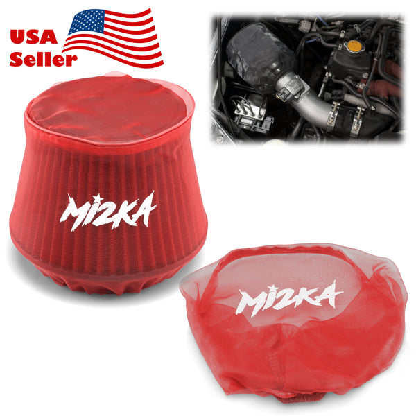 Engine Cold Air Intake Pre Filter Conical Cover (Black / Blue / Red)