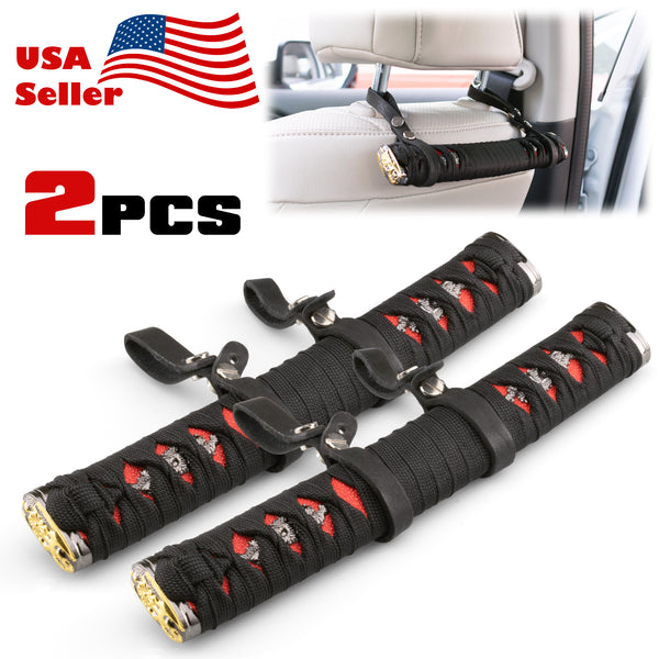 Universal Headrest Samurai Grab Handles 2pcs (Beige Black / Black / Black Red / Black White / Blue Black / Red Black)