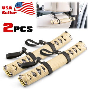 Universal Headrest Samurai Grab Handles 2pcs (Beige Black / Black / Black Red / Black White / Blue Black / Red Black)