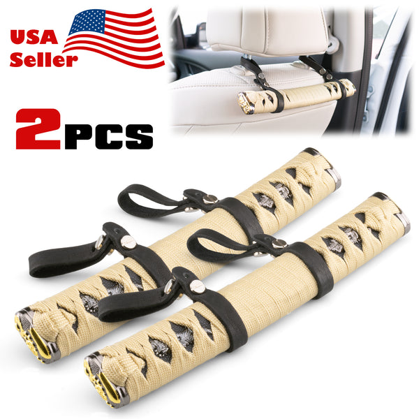 Universal Headrest Samurai Grab Handles 2pcs (Beige Black / Black / Black Red / Black White / Blue Black / Red Black)