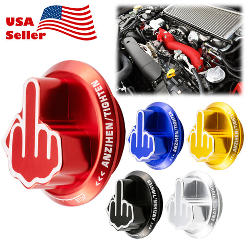 Middle Finger Engine Oil Filter Tank Cap For Subaru (Black / Blue / Gold / Red / Silver)