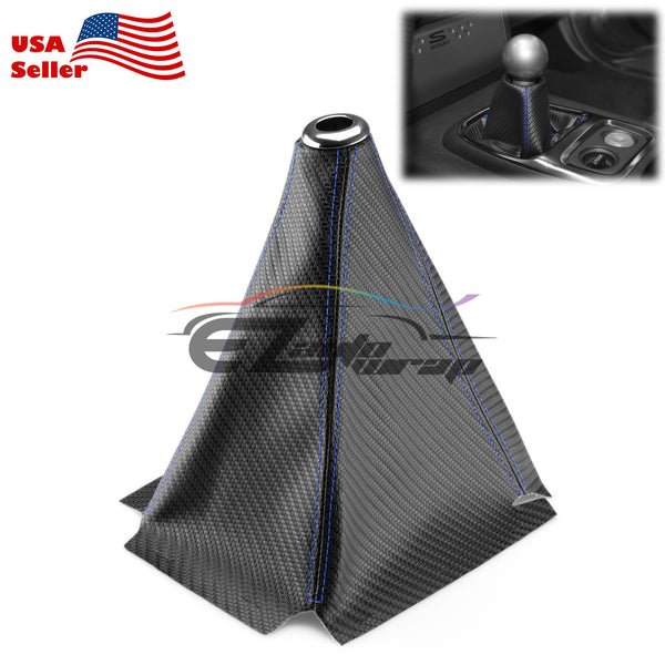 Shifter Boot Cover Black Carbon Fiber PVC Leather SBC02 (with 4 color of stitches)