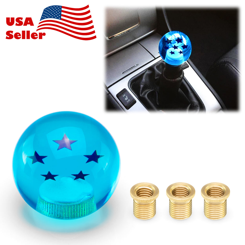 Dragon Ball Z 7-Star Shift Knob – Round Acrylic Manual Shifter For Mitsubishi Evo 7/8/9/10, Lancer, Eclipse & Galant (M10 X 1.25)